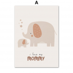 L&otilde;vi, j&auml;nes, hani, elevant, vikerkaar, p&auml;ike, plakatid ja pildid, l&otilde;uendimaal, lastetoa seinakunst, boheemlaslik lastetoa kodukaunistused 21X30cm No Frame