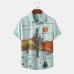 Suvised Meeste Lillemustrilised l&uuml;hikeste varrukatega s&auml;rgid Vabaaja Hawaii T-s&auml;rgid N&ouml;&ouml;bitud topid 2XL gray
