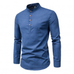 Meeste &auml;ris&auml;rk Slim Fit seisva kraega Kerge hingav stiilne pikkade varrukatega meeste s&auml;rgid M pruun