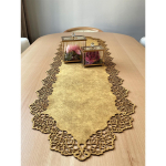 Mustard Yellow Suede Fabric Runner Console Size 40x120 cm