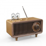 Retro Bluetooth raadiok&otilde;lar valguskujundusega, kaasaskantav mini bassmuusikam&auml;ngija, TF/USB pruun