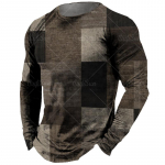 Vintage meeste pikkade varrukatega T-s&auml;rk Lapiga T-s&auml;rk Topid Ruuduline T-s&auml;rk meestele 3D triibulised tr&uuml;kitud r&otilde;ivad Suurem&otilde;&otilde;tmelised t&auml;navar&otilde;ivad 5xl 6XL