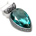 Green Amethyst Gemstone Handmade 925 Sterling Silver Jewelry Pendant 1.97 w9r25