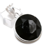 Black Spinel Gemstone Handmade 925 Sterling Silver Jewelry Pendant 1.62 n3g76