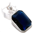 London Blue Topaz Gemstone Handmade 925 Sterling Silver Pendant 1.58 h0i31