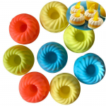 3tk/5tk korstnakujuline Savarin koogi silikoonvorm 7cm Bundt ahjupanni &scaron;ifoonist koogivorm 3pcs