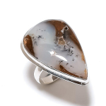 Natural Boulder Opal Gemstone Handmade 925 Sterling Silver Jewelry Ring S.7 q6s51