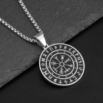 Viking Vegvisir Compass Rune roostevabast terasest ripats kaelakee h&otilde;be