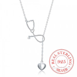 Vintage Bijoux Luxury Doctor Stethoscope Statement ripatsiga kaelakee naistele 925 sterling h&otilde;bedast peened ehtetarvikud 45cm