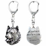 Alaskan Malamute - Silver-plated key ring with dog, handbag decoration, backpack pendant by Art-Dog brand