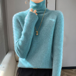 YYFS Naiste mood vabaaja s&uuml;gistalv &uuml;hev&auml;rvilise tr&uuml;kiga pikkade varrukatega k&otilde;rge kaelusega topid Naiste riided Villased kudumid Kampsunid M