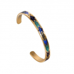 Etnilise stiiliga ehted 6 mm emailiga, v&auml;rvilise geomeetrilise mustriga titaanist terasest naiste k&auml;ev&otilde;ru 58-62mm