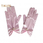 1 paar pruudi pulmakindaid plisseeritud sileda satiiniga libisemisvastane kunstp&auml;rli sisekujundus elastne puhtav&auml;rviline tantsuball bankett-kokteilipeo daamikindad roosa