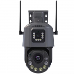 Uus 6 MP Wifi kaamera kahe objektiiviga PTZ 50x suumiga kahesuunaline heli, v&auml;rviline &ouml;&ouml;n&auml;gemine v&auml;listingimustes veekindel CCTV traadita IP-kaamera 6MP Camera