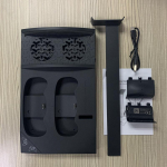 Vertikaalne jahutusventilaatori aluse s&uuml;steem kahe kontrolleriga laadimisdokk koos 2x1400 mAh laetava akuga, k&otilde;rvaklappide kinnitusega Xbox Series S jaoks Package:19.2*4*29.5cm must