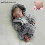 19-tolline 49 cm silikoonist kogu kehaga reborn Baby Doll Levi Wear Plush Romper Realistlikud magavad vasts&uuml;ndinud nukud lastele V&auml;ikelapsele L&otilde;petatud taass&uuml;nninukk j&otilde;ulukink full silicone boy