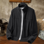 S&uuml;gis- ja talvestiilid fliisi ja fliisiga vabaaja paaridele, lahtine ja mitmek&uuml;lgne soe ja vabaaja kapuutsiga jope L must