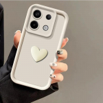 3D Lovely Heart silikoon&uuml;mbris Xiaomi Redmi Note 13 Pro 12 12s 11 11s 10 9 12C 13C 10C K70 K60 K50 K70E K60E A3 A2 A1 Plus armas &uuml;mbris, pehme TPU kate Redmi 11A (4G) valge