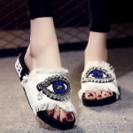 mood Naiste Retro Denim Sandaalid Suvine Mood Rhinestone Tuttidega Kerged Libisemiskindlad Lame Tallaga Rannasandaalid Vabaaja V&auml;lisjalatsid 36 valge