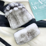 Fashion Lady Paks Rex K&uuml;&uuml;liku Karusnahast M&uuml;ts Talvine Kootud 100% Naturaalsest Karusnahast M&uuml;tsid Sallid Komplektid Naiste Soojad P&auml;ris Rex K&uuml;&uuml;liku Karusnahast Sallid 55-59