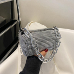 Uus Rhinestone Shining Chain Crystal k&auml;ekotid Naistele Teemantidega &Otilde;lakott Rahakott Naistele Crossbody kott 16x9x8.5cm h&otilde;be