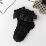 Girl Frilly Sokid Pits JK Vasikasokk Lastele Sweet Princess Ruffle Valge Musta v&auml;rvi sokk Lastele Kevadsuvised riided S