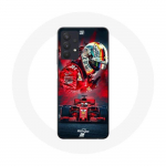 Coque Maniacase pour Samsung Galaxy A32 4G Formule 1 Sebastian Vettel Pilote F1 Rouge
