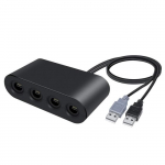 Adaptateur pour Manette Wii U GameCube, 4 Ports GameCube Converter Compatible avec Nintendo Wii U Super Smash Bros/ Switch/ PC/ Mac.
