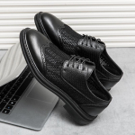 MoodSuvi Uus K&auml;sit&ouml;&ouml; Meeste Wingtip Oxford Kingad Valge Hingav Nahk Brogue Meeste Ametlikud Kingad Klassikalised &Auml;riametlikud Kingad 38 must