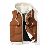 S&uuml;gis- ja talvine puuvillane vest meestele ja naistele, mitmek&uuml;lgne, avar, trendikas kaubam&auml;rk, v&otilde;lts kaheosaline vest, puuvillane jope 4XL pruun
