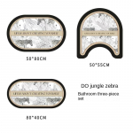 Retro Bathroom Diatom Mud Floor Mat Three-Piece U-Shaped Toilet Mat Toilet Absorbent Non-Slip Foot Mat Entrance Door Mat 3pc40x80 50x80 50x55