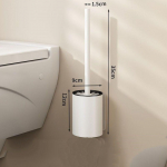 Seinale kinnitatav WC-puhastushari Pika varrega Vannitoa puhastusvahendid WC-harjade hoidikud round shape must