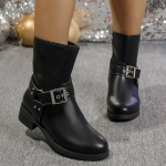 Uued s&uuml;gis- ja talve 2024 l&uuml;hikesed saapad, naiste &uuml;mara ninaga paeltega platvormsaapad, Briti &auml;&auml;rega vabaajasaapad 36 must