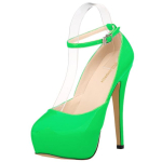 Naiste sandaalid, seksikad 14 cm &otilde;hukesed kontsad, platvormiga peep toe, stiletto, lakknahast peo-, &ouml;&ouml;klubi- ja pulmakingad 39 roheline