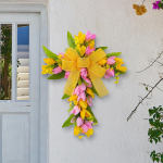 Lihav&otilde;tteristi p&auml;rg Kunstlillede kingitus Garland Riidepuu kevad Tulbi uks jaoks Pink Yellow Flowers