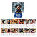 2025 Anime Sausage Dog Calendar Seinakalender V&auml;rvikalender One Size