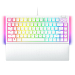 Razer Razer BlackWidow V4 White Edition mehaaniline klaviatuur, mis v&otilde;imaldab sul vahetada klahvil&uuml;liteid ja kohandada soovitud klahvitunnetust Oranž taktiilne valge