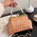 Elegantne &otilde;htune sidur siidist satiin naistele Clip Shell Pearl Blue kett &otilde;lakotid Pulmapidu Pruudi v&auml;ikesed kotid Uus