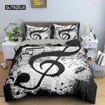 Nootide voodipesukomplekt Tekikottide komplekt Klaveriklahvid Klaviatuur Voodikomplekt Klassikaline muusika Meloodia Lohjakate lastele Poistele T&uuml;drukutele EU single(135x200cm)