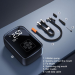 DC 15V 120W kaasaskantav &otilde;hupump 25PSI t&auml;ispuhutav DC SUP pump sisseehitatud akuga SUP &otilde;hupump surfamiseks, aerulauaga paadi ja kajaki jaoks