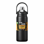 800-1500ML Roostevabast terasest termospudel Kaasaskantav Suure mahutavusega Isoleeritud veepudel Termos V&auml;lisspordi vee vaakumkolb 1000ml black