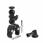 Jalgrattas&otilde;idu mootorrattaklamber kiirkinnitusega Magic Arm 360 alumiiniumsulamist superklamber kaamera jaoks GoPro Insta 360 DJI tegevuskaamera Motocycle
