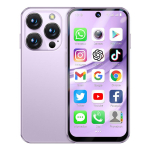 Soyes XS19 Pro Mini 4G nutitelefon 3,88-tolline TFT neljatuumaline kahe SIM-kaardiga 5MP tagakaamera Bluetooth WIFI Type-C s&otilde;rmej&auml;lje puuteekraaniga Android-mobiiltelefon 3+32GB lilla