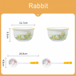 4 tk Armsad K&uuml;&uuml;likukaru keraamilised kausid ja lusikad Riisikauss Puuviljasalatikauss Lillemuster Laste lauan&otilde;ud Keraamiline Kausslusikas