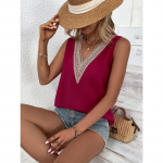 YYFS Naiste mood vabaaja suvekevadine &uuml;hev&auml;rviline printimine Varrukateta V-kaelusega pluusid ja s&auml;rgid S valge