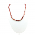 Pierres et Min&eacute;raux. Collier perles Rubis du Br&eacute;sil Chaine en acier inoxydable.