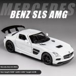 1:32 Mercedes Benz SLS AMG Super Sportauto Sulamist Valatud Mudelauto Heli ja Valgus Laste M&auml;nguasi Kaunistused Poisi Kingitus Kogumine Hobi valge