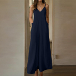 ZANZEA Naiste vintage V-kaelusega varrukateta, laia s&auml;&auml;rega džemprid 5XL tumesinine v&auml;rv