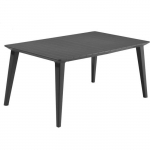Table de jardin - rectangulaire 160cm - gris graphite - en r&eacute;sine - 6 personnes - Lima - Allibert by KETER tume maksa v&auml;rv