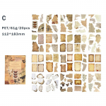 20 lehte Vanaaegsed albumi kleebised Raamatud PET-materjalid Loominguline isetegemise ajakiri kollaažmaterjal ajakirjandustarvikud kleebised